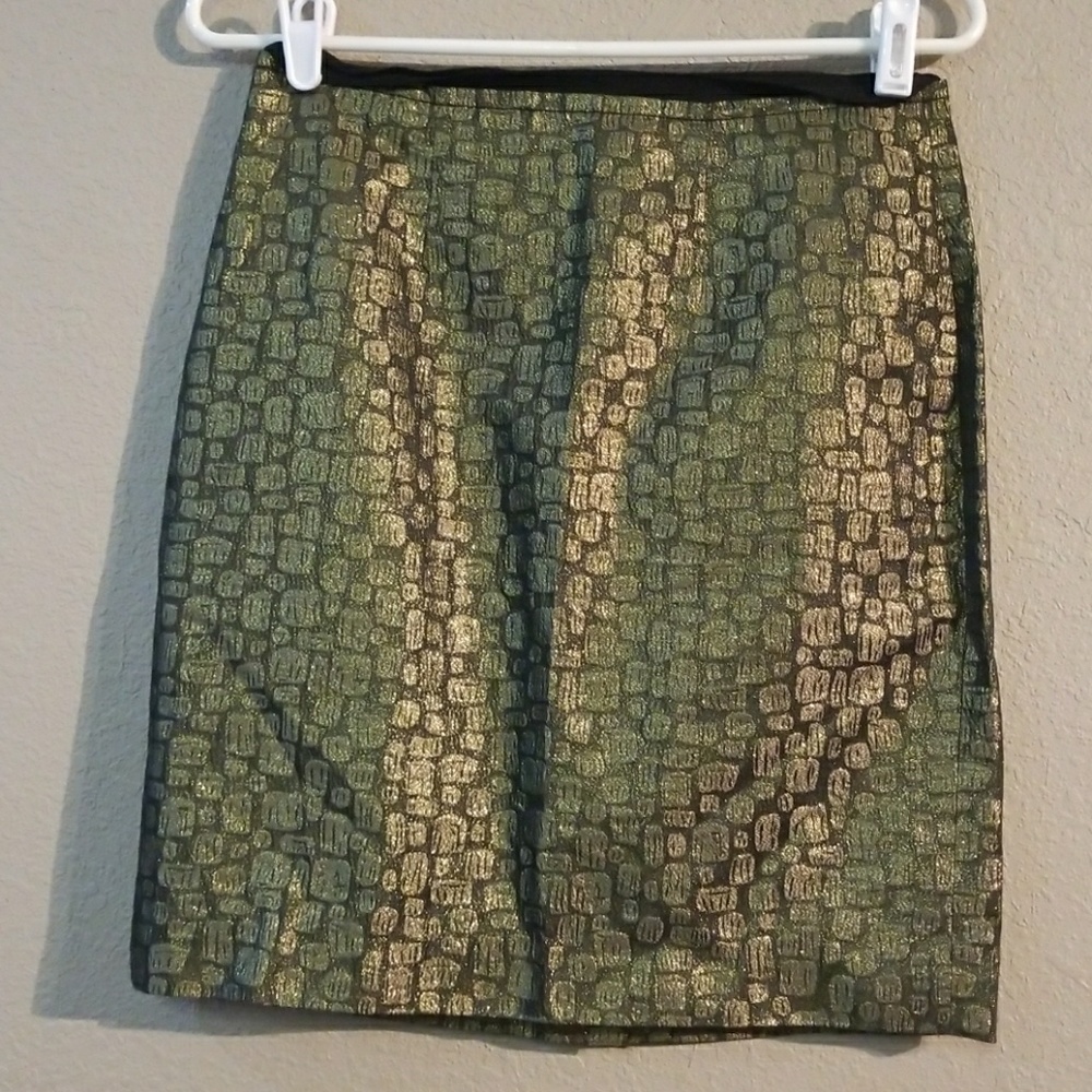 Gold Black Ann Taylor Loft Size 4P Mini Skirt